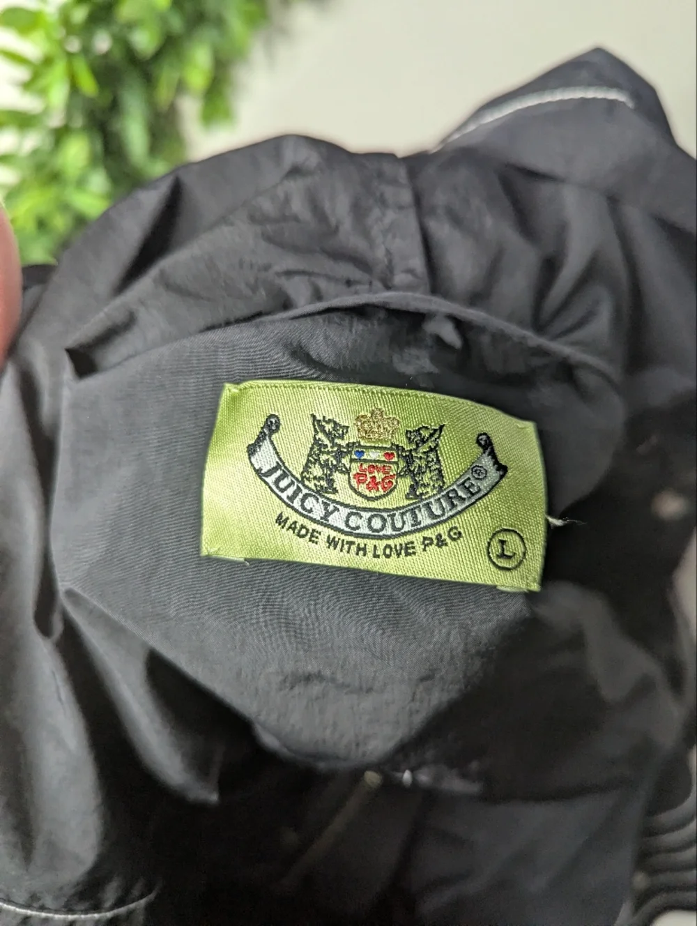 Y2K Juicy Couture Black Windbreaker Jacket Size Large